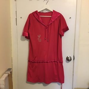 Pink hooded boxer dress